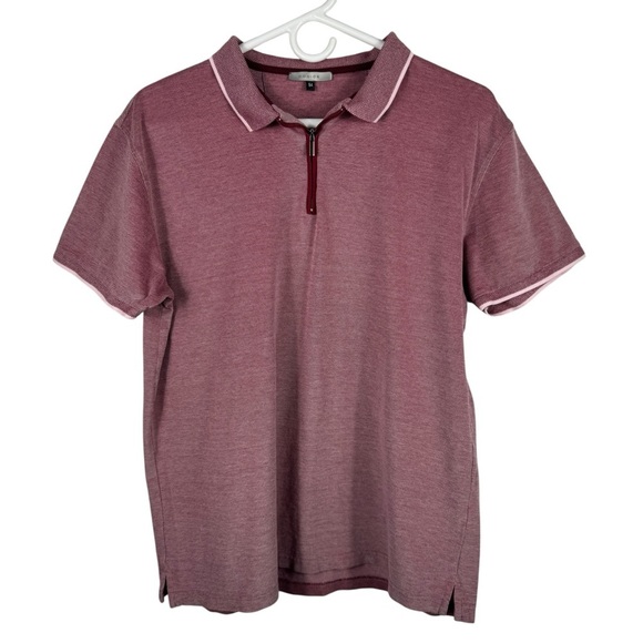 Codice Raspberry Mercerized Cotton Zip Polo, Size 54 - Picture 1 of 10